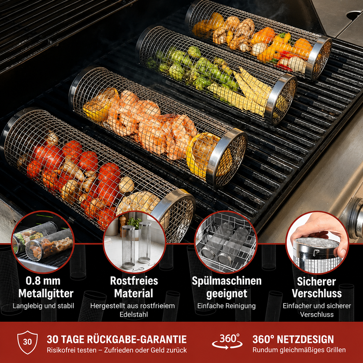 SearMaster™ | Grillen Sie Gemüse Wie Ein Profi, Ohne Dass Etwas Durchfällt