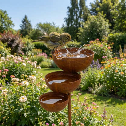BirdHaven™ Dreistufiges Vogelbad | Erwecken Sie Ihren Garten zum Leben — jeden Morgen aufs Neue