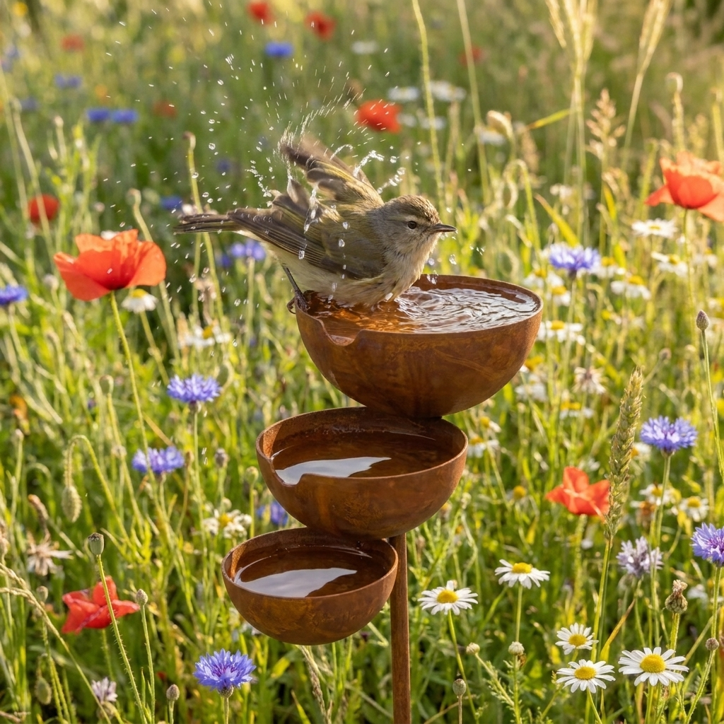 BirdHaven™ Dreistufiges Vogelbad | Erwecken Sie Ihren Garten zum Leben — jeden Morgen aufs Neue