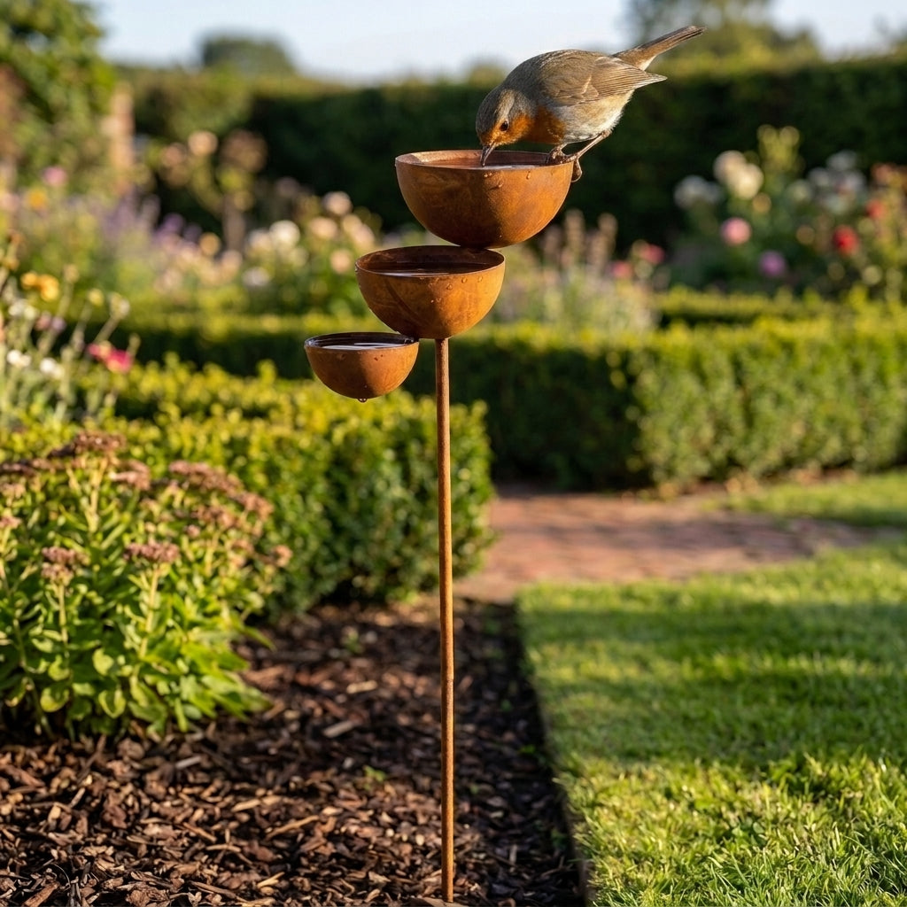 BirdHaven™ Dreistufiges Vogelbad | Erwecken Sie Ihren Garten zum Leben — jeden Morgen aufs Neue