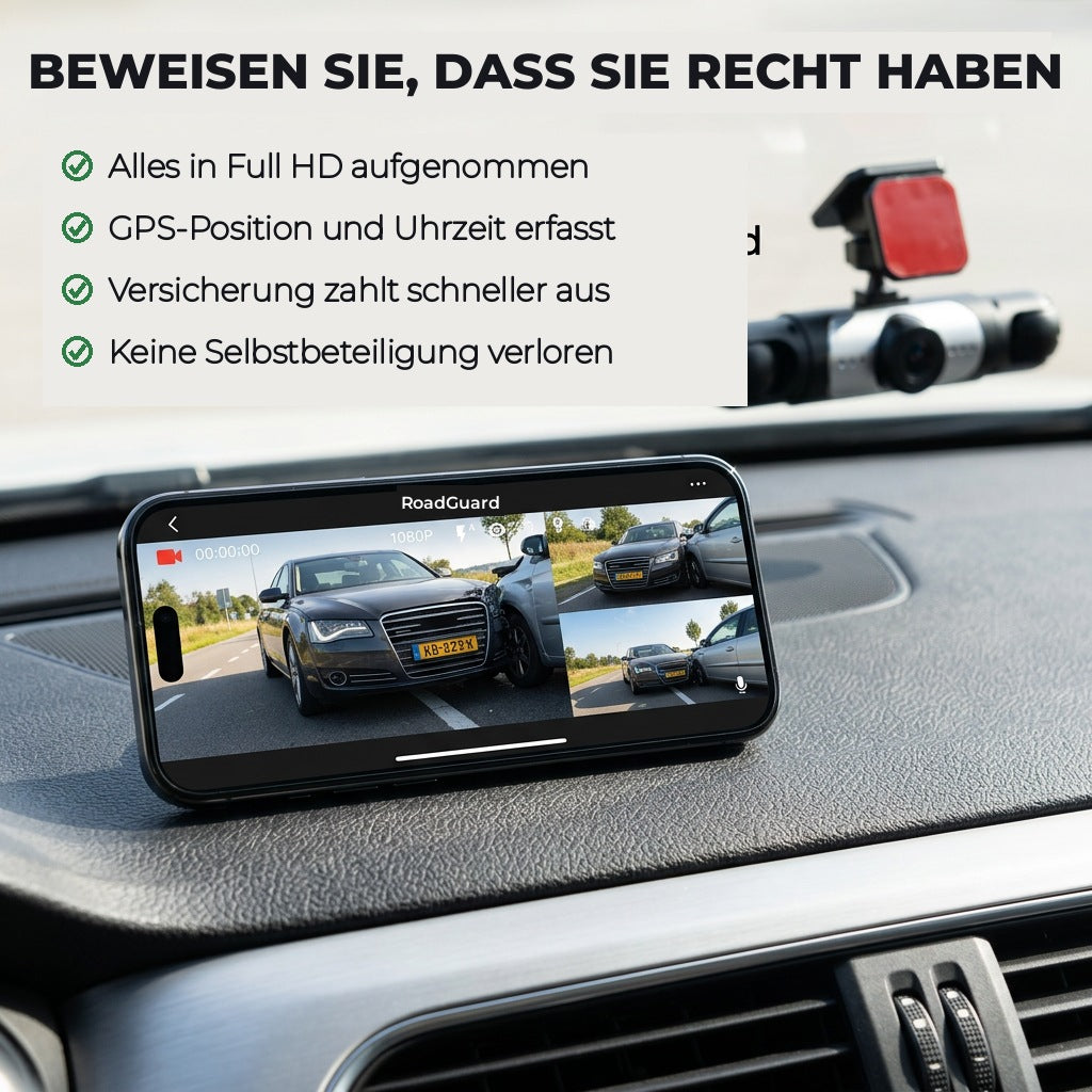 RoadGuard™ | Die Dashcam, die alles rund um Ihr Auto festhält